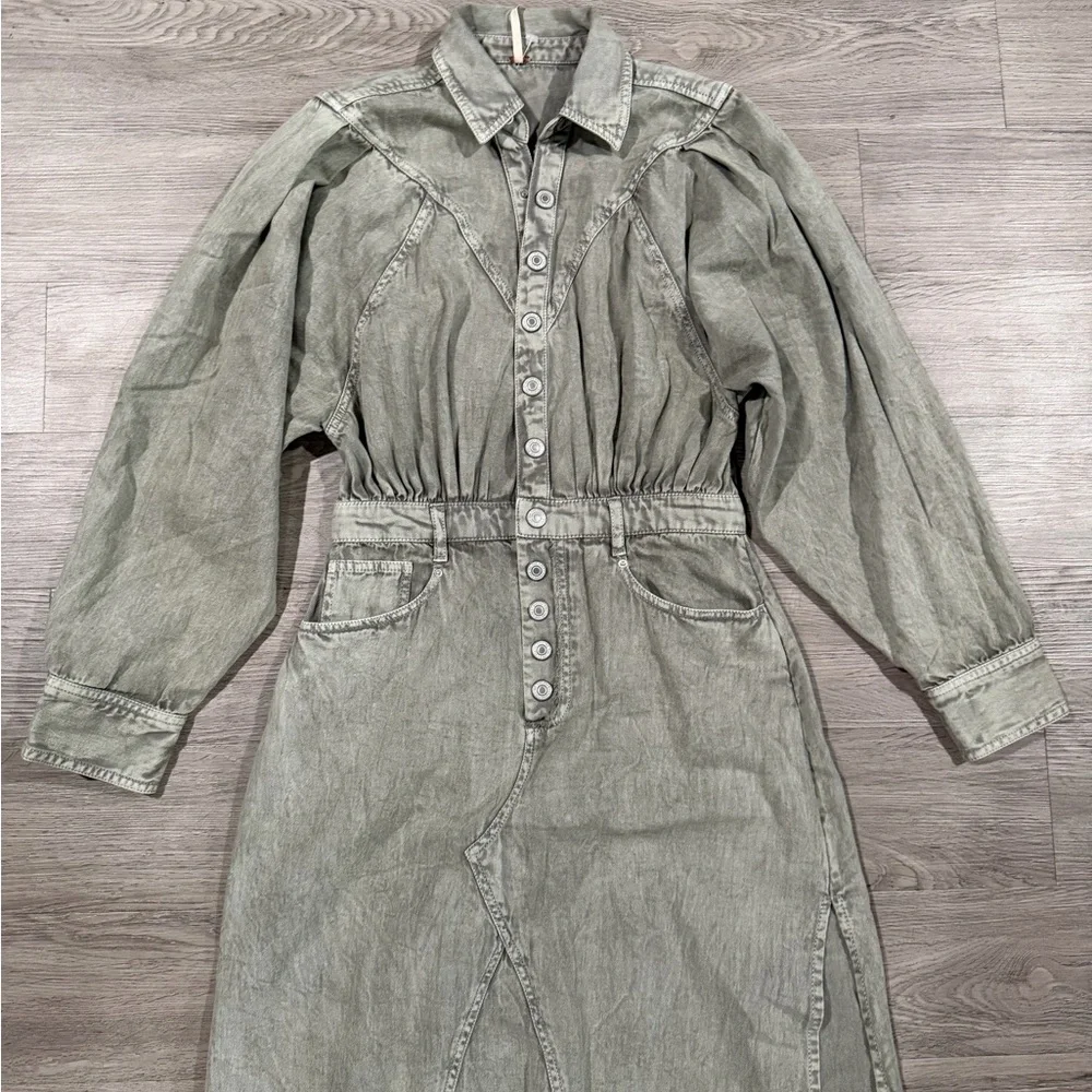 Free People Mad Love‎ Denim Midi Dress